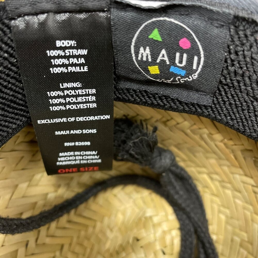 NWOT Maui Men's Straw Sun Bucket Hat Hawaiian Tropical i172 - Picture 4 of 9